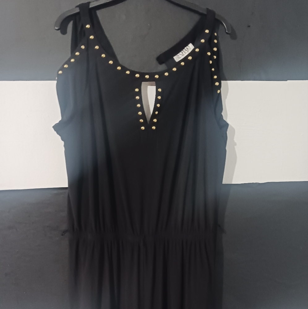 Soho Apparel Women black gold embellished jumpsuit